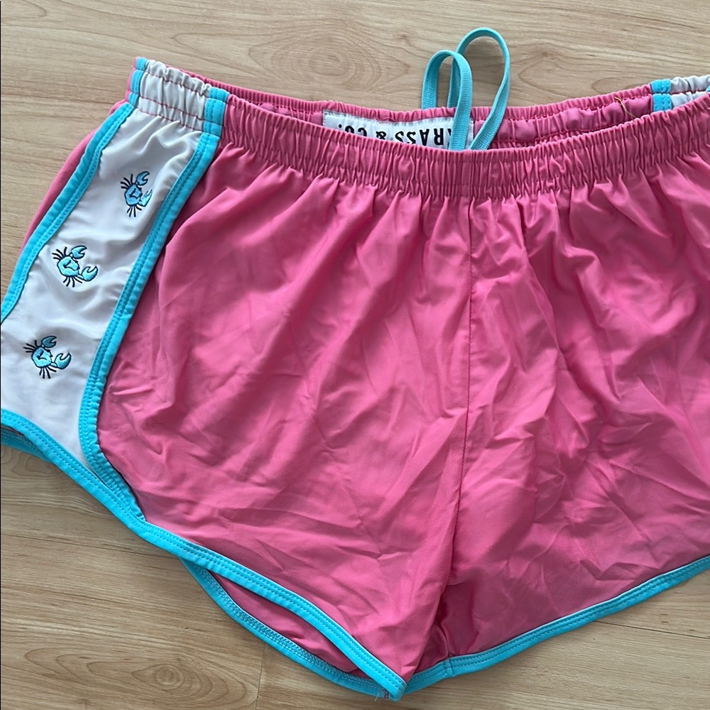 Krass & co cute athletic shorts with crab detail